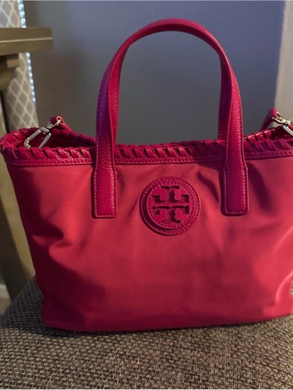 Tory Burch Hot Pink Logo Tote